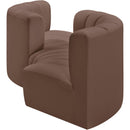 Meridian Arc Brown Vegan Leather 4 pc Modular Sectional IMAGE 5