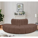 Meridian Arc Brown Vegan Leather 4 pc Modular Sectional IMAGE 2