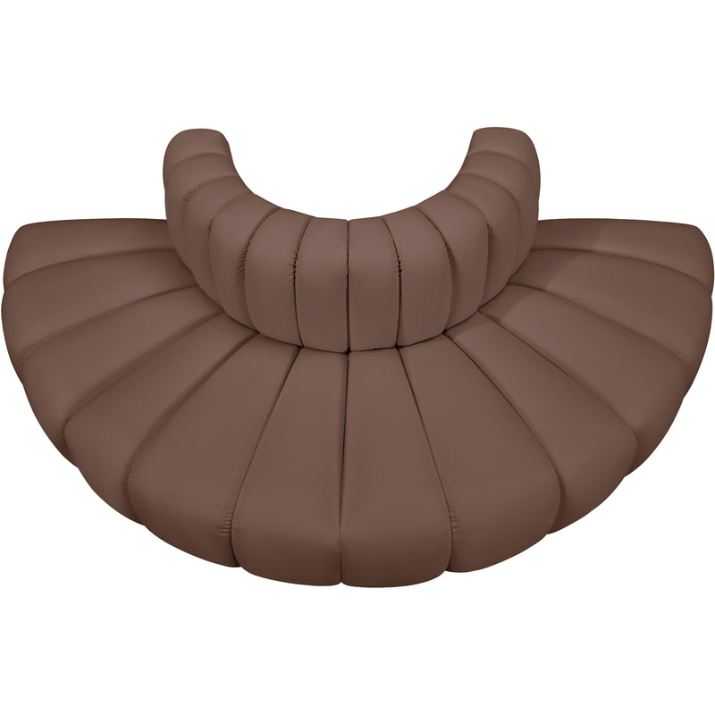 Meridian Arc Brown Vegan Leather 4 pc Modular Sectional IMAGE 3