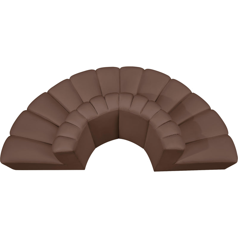 Meridian Arc Brown Vegan Leather 4 pc Modular Sectional IMAGE 4