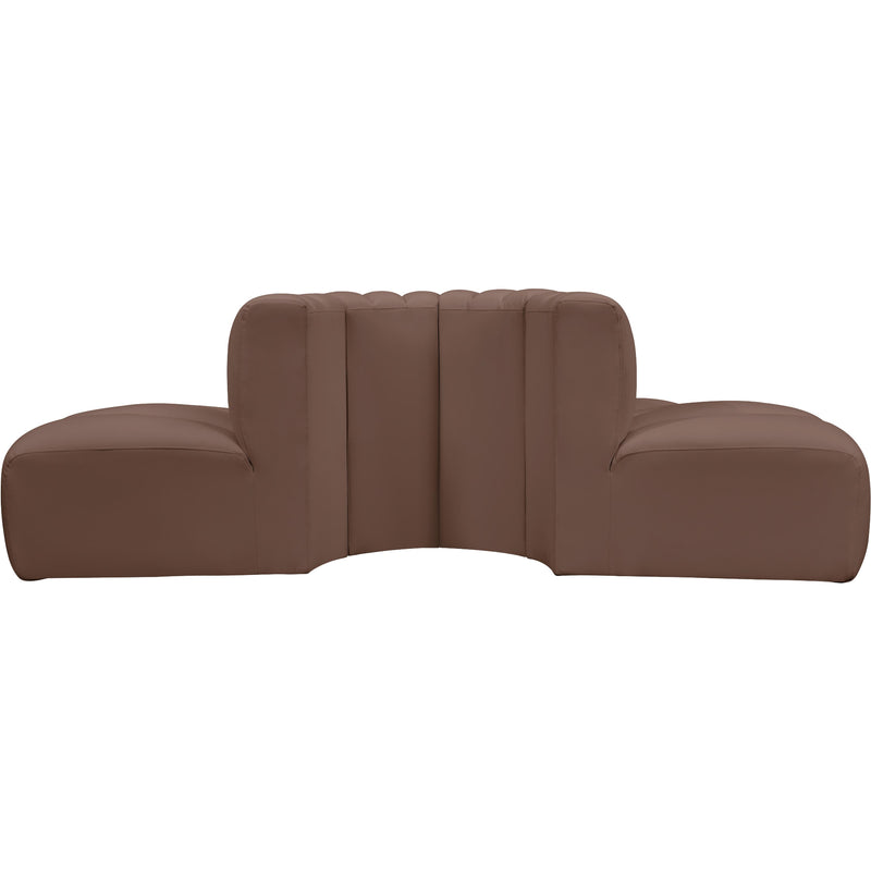 Meridian Arc Brown Vegan Leather 4 pc Modular Sectional IMAGE 6