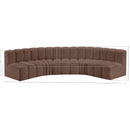 Meridian Arc Brown Vegan Leather 5 pc Modular Sectional IMAGE 11