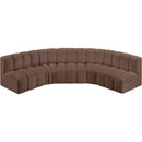 Meridian Arc Brown Vegan Leather 5 pc Modular Sectional IMAGE 3