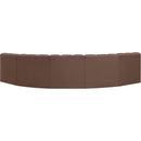 Meridian Arc Brown Vegan Leather 5 pc Modular Sectional IMAGE 6