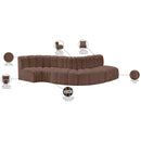 Meridian Arc Brown Vegan Leather 5 pc Modular Sectional IMAGE 12