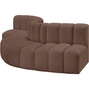 Meridian Arc Brown Vegan Leather 5 pc Modular Sectional IMAGE 4
