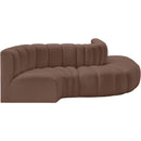 Meridian Arc Brown Vegan Leather 5 pc Modular Sectional IMAGE 5