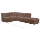 Meridian Arc Brown Vegan Leather 5 pc Modular Sectional IMAGE 15