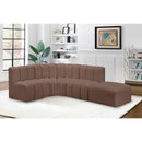 Meridian Arc Brown Vegan Leather 5 pc Modular Sectional IMAGE 3