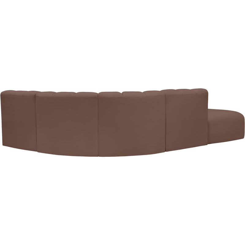 Meridian Arc Brown Vegan Leather 5 pc Modular Sectional IMAGE 9