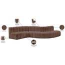 Meridian Arc Brown Vegan Leather 6 pc Modular Sectional IMAGE 11