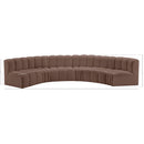 Meridian Arc Brown Vegan Leather 6 pc Modular Sectional IMAGE 11