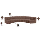 Meridian Arc Brown Vegan Leather 6 pc Modular Sectional IMAGE 12