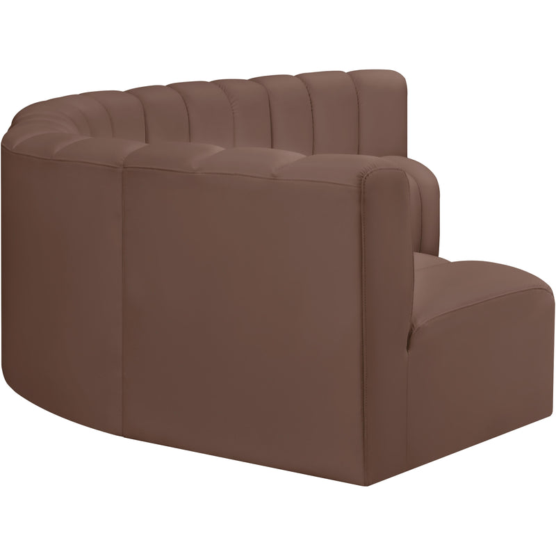 Meridian Arc Brown Vegan Leather 6 pc Modular Sectional IMAGE 5