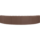 Meridian Arc Brown Vegan Leather 6 pc Modular Sectional IMAGE 6