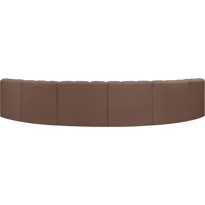 Meridian Arc Brown Vegan Leather 6 pc Modular Sectional IMAGE 6