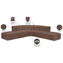 Meridian Arc Brown Vegan Leather 6 pc Modular Sectional IMAGE 12