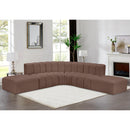 Meridian Arc Brown Vegan Leather 6 pc Modular Sectional IMAGE 2