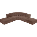Meridian Arc Brown Vegan Leather 6 pc Modular Sectional IMAGE 3