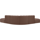 Meridian Arc Brown Vegan Leather 6 pc Modular Sectional IMAGE 6