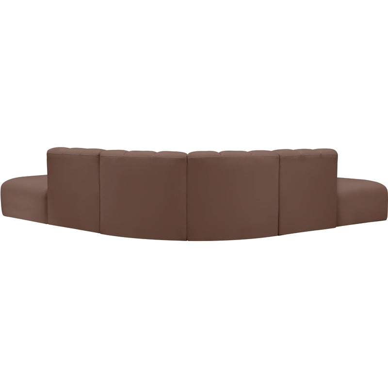 Meridian Arc Brown Vegan Leather 6 pc Modular Sectional IMAGE 6