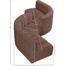 Meridian Arc Brown Vegan Leather 6 pc Modular Sectional IMAGE 7