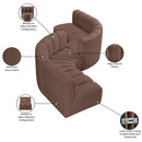 Meridian Arc Brown Vegan Leather 6 pc Modular Sectional IMAGE 8