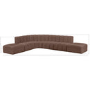 Meridian Arc Brown Vegan Leather 7 pc Modular Sectional IMAGE 10