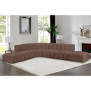 Meridian Arc Brown Vegan Leather 7 pc Modular Sectional IMAGE 2