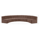 Meridian Arc Brown Vegan Leather 7 pc Modular Sectional IMAGE 11