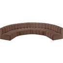 Meridian Arc Brown Vegan Leather 7 pc Modular Sectional IMAGE 3