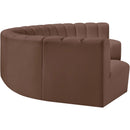 Meridian Arc Brown Vegan Leather 7 pc Modular Sectional IMAGE 5