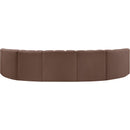 Meridian Arc Brown Vegan Leather 7 pc Modular Sectional IMAGE 6