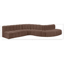 Meridian Arc Brown Vegan Leather 7 pc Modular Sectional IMAGE 12