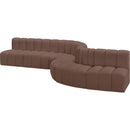 Meridian Arc Brown Vegan Leather 7 pc Modular Sectional IMAGE 4