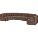 Meridian Arc Brown Vegan Leather 8 pc Modular Sectional IMAGE 4