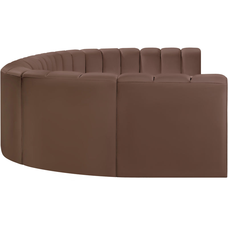 Meridian Arc Brown Vegan Leather 8 pc Modular Sectional IMAGE 6