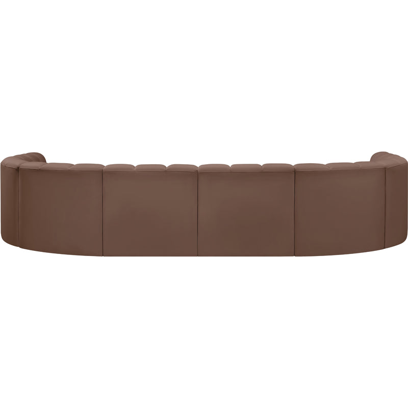 Meridian Arc Brown Vegan Leather 8 pc Modular Sectional IMAGE 7