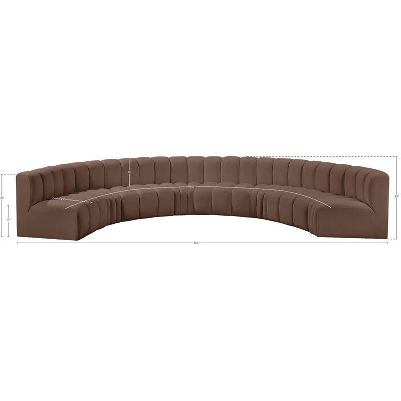Meridian Arc Brown Vegan Leather 8 pc Modular Sectional IMAGE 11