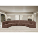Meridian Arc Brown Vegan Leather 8 pc Modular Sectional IMAGE 2