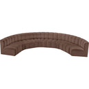 Meridian Arc Brown Vegan Leather 8 pc Modular Sectional IMAGE 3