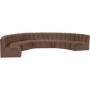 Meridian Arc Brown Vegan Leather 8 pc Modular Sectional IMAGE 4