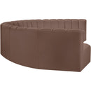Meridian Arc Brown Vegan Leather 8 pc Modular Sectional IMAGE 5
