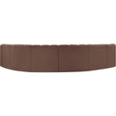 Meridian Arc Brown Vegan Leather 8 pc Modular Sectional IMAGE 6