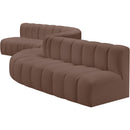 Meridian Arc Brown Vegan Leather 8 pc Modular Sectional IMAGE 7