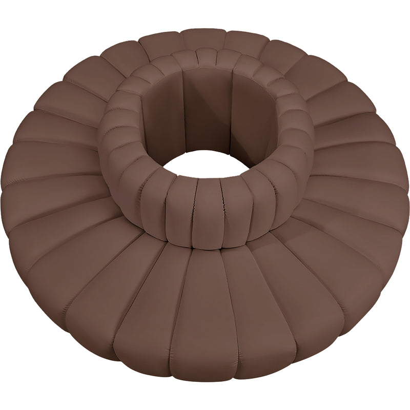 Meridian Arc Brown Vegan Leather 8 pc Modular Sectional IMAGE 3