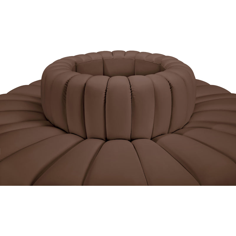 Meridian Arc Brown Vegan Leather 8 pc Modular Sectional IMAGE 4