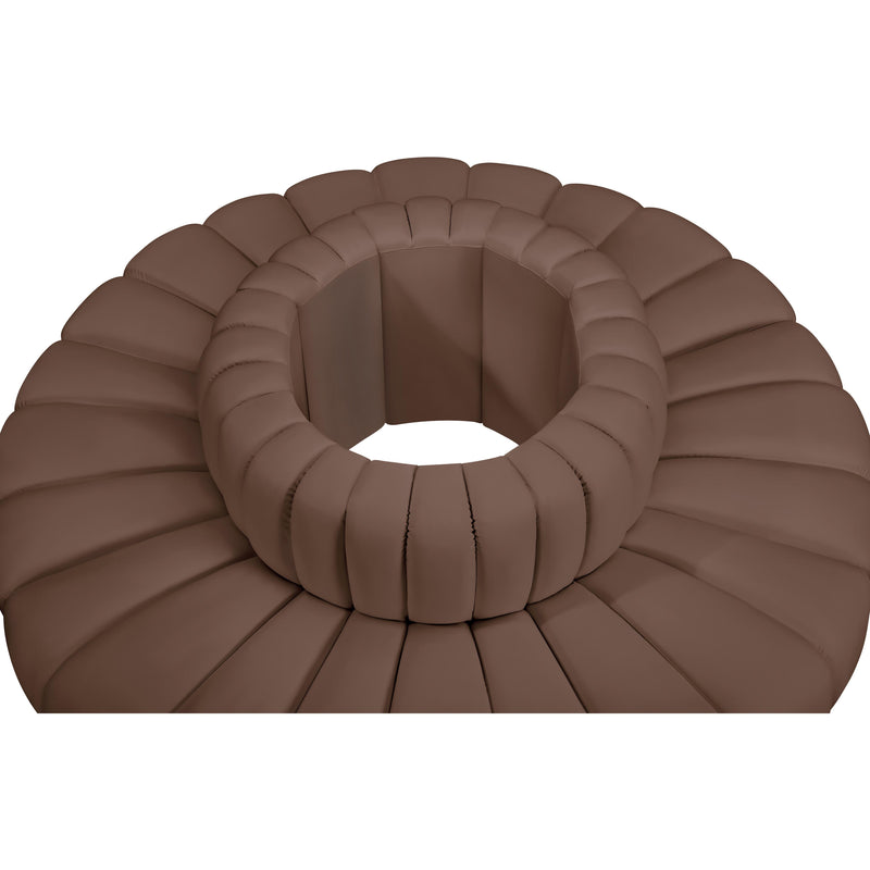 Meridian Arc Brown Vegan Leather 8 pc Modular Sectional IMAGE 5