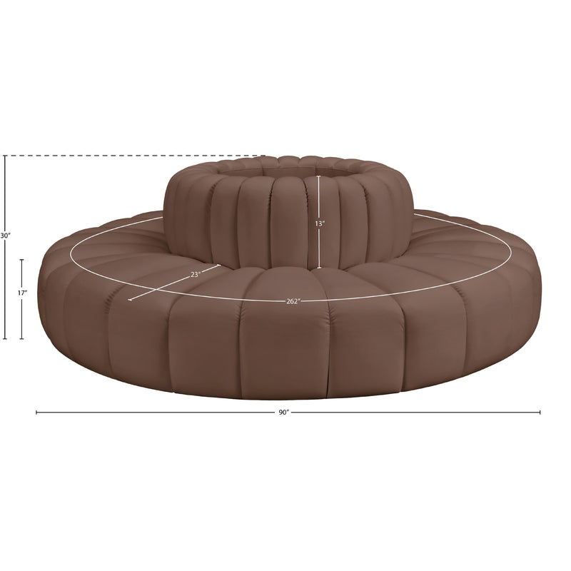 Meridian Arc Brown Vegan Leather 8 pc Modular Sectional IMAGE 7