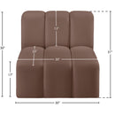 Meridian Arc Brown Vegan Leather Straight Chair IMAGE 11